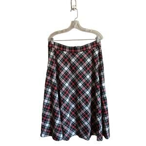 NWT Alex Marie Clarissa Christmas Holiday Plaid A-Line Midi Skirt- Size 12